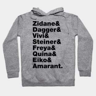 Final Fantasy 9 Characters (Black Text) Hoodie